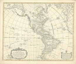 Map, Carte d'Amerique divisée en ses principales parties, Guillaume Delisle (1675-1726),