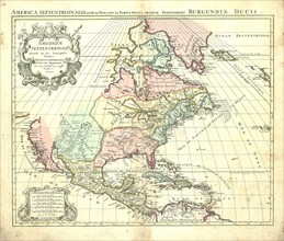 Map, Amerique Septentrionale divisée en ses principales parties, Hubert Jaillot (1632-1712),