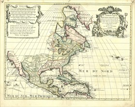 Map, L'Amerique septentrionale, Guillaume Delisle (1675-1726), Copperplate print