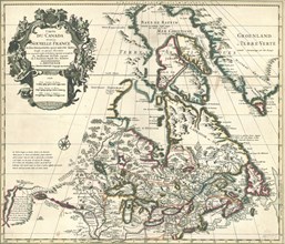 Map, Carte du Canada, Guillaume Delisle (1675-1726), Copperplate print