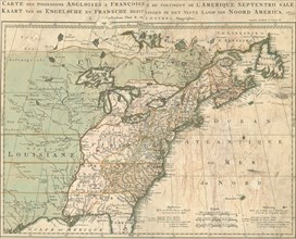Map, Carte des possessions Angloises & Françoises du continent de l'Amerique septentrionale =,