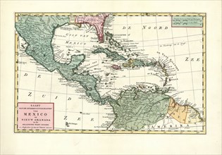 Map, Kaart van de onderkoningschappen van Mexico en Nieuw Granada in de Spaansche West-Indien,