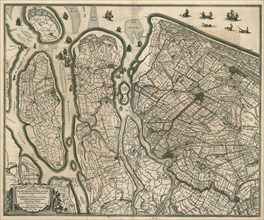 Map, Novissima Delflandiae, Schielandiae et circumiacentium insularum ut Voornae, Overflackeae,
