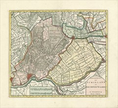 Map, Nieuwe kaart van Schieland en Krimper Waard, Copperplate print