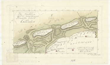 Map, De Wadden met de naastleggende Fiesche kust en eilanden, H.P. Stambke, Copperplate print