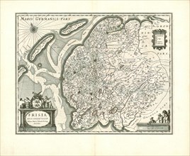Map, Frisia Occidentalis, Adrianus Metius (1571-1635), Copperplate print