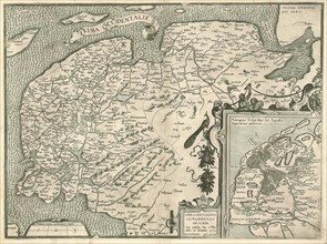 Map, Frisia Occidentalis, Sibrandus Leo (-1588), Copperplate print