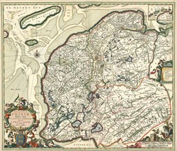 Map, Dominii Frisiae tabula, inter Flevum et Lavicam, Bernardus Schotanus à Sterringa (c.