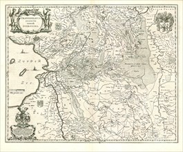 Map, Transiselania dominivm vernaculè Over-Yssel, Joan Blaeu (1598/99-1673), Copperplate print