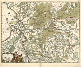 Map, Transisalania Provincia; vulgo Over-yssel, Nicolaas ten Have (fl. 1652), Copperplate print
