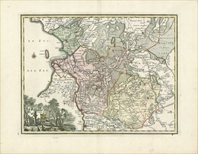 Map, Over-?sel, Copperplate print