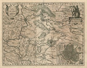 Map, Comitatus Zutphania, Claes Jansz. Visscher (1586/1587-1652), Copperplate print