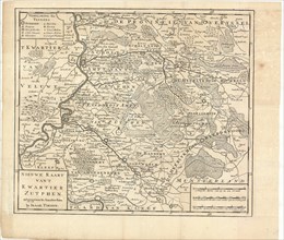 Map, Nieuwe kaart van 't kwartier Zutphen, Jacob Keyser (1710-1745 fl.), Copperplate print
