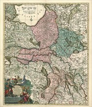 Map, Ducatus Geldriae Batavae et Hispanicae, in tetrarchias Noviomagi, Arnhemii, Ruremondae &