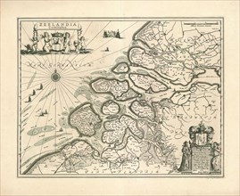 Map, Zeelandia Comitatus, Johannes Janssonius (1588-1664), Copperplate print
