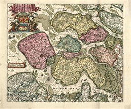Map, Nova et accurata comitatus Zelandiae tabula, Carel Allard (1648-1709), Copperplate print