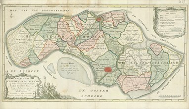 Map, Kaarte van Schouwen en Duiveland, David Willem Coutry Hattinga (1730-1789), Copperplate print