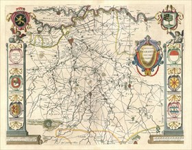 Map, Qvarta pars Brabantiae cujus caput Sylvadvcis, Willebordus vander Burght, Copperplate print