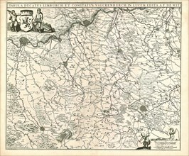 Map, Tabula ducatus Limburch. et comitatus Valckenburch., Frederick de Wit (1630-1706), Copperplate