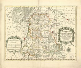 Map, Le Limbourg ou sont le Duché de Limbourg, le Comté de Dalem, les Seigneuries de Fauquemont et