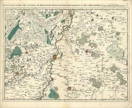 Map, Carte particuliere des environs de Maestricht, partie de Liege, Faucquemont, et Pays