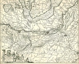 Map, Tetrachia ducatus Geldriae Ruremondana sive Hispanica, Copperplate print
