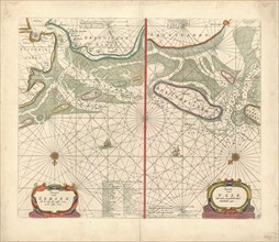 Map, Pascaarte vande Eemsen, als de oude ofte Wester Eems en de Ooster Eems, Copperplate print