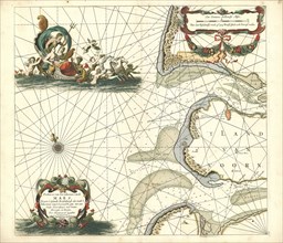 Map, Paskaerte van het inkoomen van de Maes tot aen 't Eylandt Roosenburgh als mede 't inkoomen van