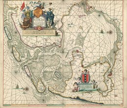 Map, Paskaarte van de, Zuyder Zee, met alle des zelfs inkomende gaaten: soo als die op 't zeekerts