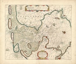 Map, Pascaarte vande Zuyder-Zee, Texel ende Vlie-stroom, als mede 't Amelander-Gat, Copperplate