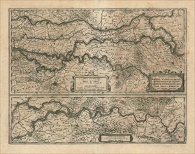Map, Descriptio fluminum Rheni, Vahalis et Mosae a Rheno Berca ad Goricomium usque, comprehendens