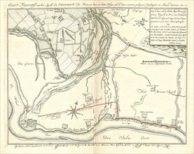 Map, Caart figuratif van het Spyck, en Ossewaart de rivieren boven, en needer Rhyn, met de daar
