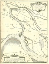 Map, Kaart van den ingang van het Panderse canaal, en van de rivier de Waal, boven en beneden het