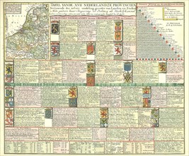 Map, Tafel vande XVII Nederlandze provincien, C. Specht (fl. 1695-1726), Copperplate print