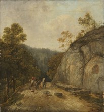 Carriage track in the Jura, 1783, oil on canvas, 28.5 x 26.5 cm, probably formerly signed and dated