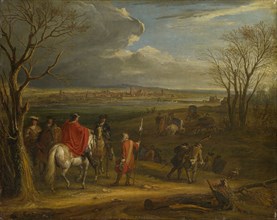 Louis XIV. Taking Dole, oil on canvas, 65.5 x 82 cm, unmarked, Adam Frans van der Meulen, (Alte