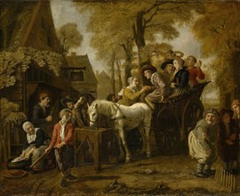 Rural Wedding, 1652, oil on canvas, 73 x 90 cm, Signed and dated on the crib: J. Victoors 1652, Jan