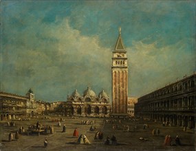 St. Mark's Square in Venice, oil on canvas, 71.5 x 92 cm, unmarked, Francesco Guardi, (Umkreis /