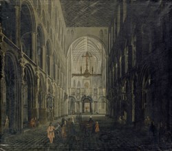Interior of the Tournai Cathedral, 1671 (?), Oil on canvas, 111 x 125 cm, not specified., On the
