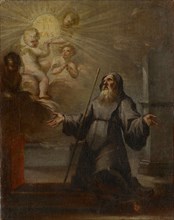 Vision of St., Francis of Paula, oil on canvas, 30 x 23.5 cm, unmarked., In the sun the