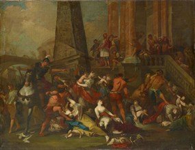 Bethlehemite Infanticide, oil on canvas, 65 x 79 cm, unmarked, Französischer Meister, 18. Jh., (?)