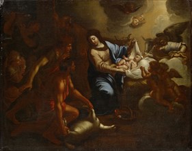 The Adoration of the Shepherds, oil on canvas, 58 x 72 cm, unmarked, Carlo Maratti, (?), Camerano