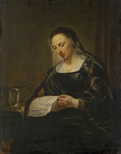 The hl., Maria Magdalena, reading a letter, oil on canvas, 95 x 75 cm, unsigned, Pieter Fransz. de