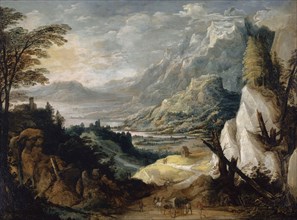 Mountainous landscape with broken trees, late 1620s, oil on canvas, 156.9 x 212.9 cm, not marked,