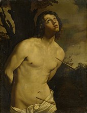 The hl., Sebastian, oil on canvas, 80.5 x 65 cm, unmarked, Guido Reni, (Art / style of), Bologna