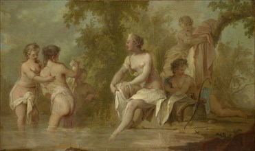 The Bath of Diana, 1753, oil on canvas, 53.5 x 89.5 cm, signed and dated to the right of the arch
