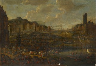 Seaport, oil on canvas, 48 x 69 cm, not specified, Adriaen Frans Boudewyns, Brüssel 1644–1719