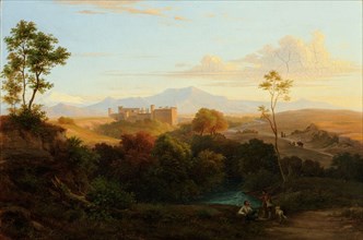 Italian Landscape, 1843, oil on canvas, 26.3 x 38.6 cm, signed and dated lower left: Köbel., 1843,