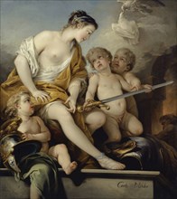 Venus and Cupids with the Arms of Mars, c. 1743, oil on canvas, 126 x 103 cm, signed lower right: