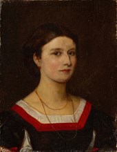 Portrait of Louise Elisabeth Burckhardt (bach stove), 1865, oil on canvas, 22.5 x 17.5 cm,